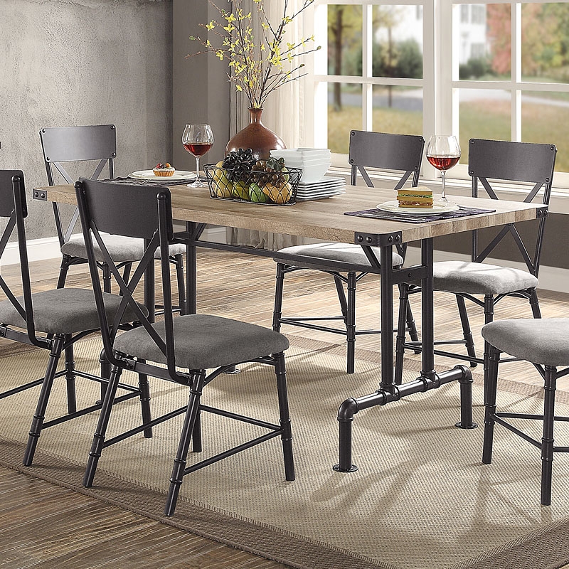 Edina Wood/Metal Rectangular Dining Room Set