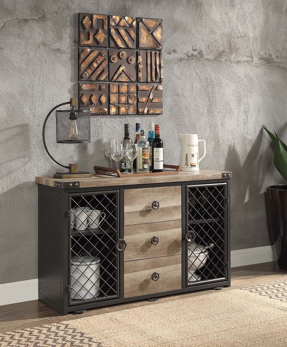 Edina Wood/Metal Rectangular Dining Room Set