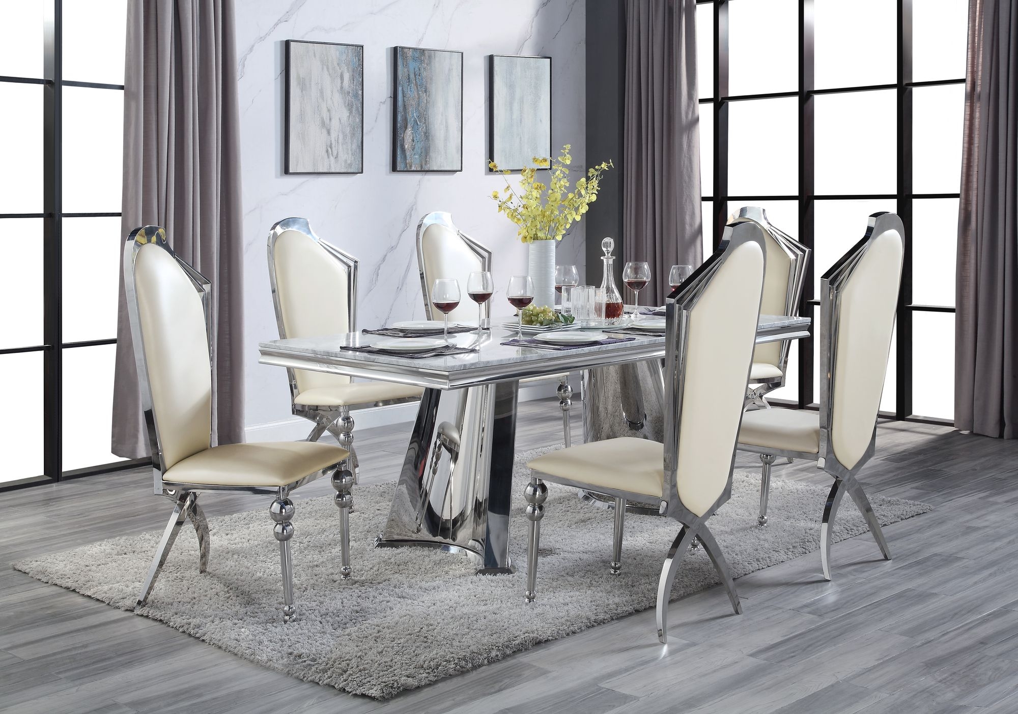 Destry Artificial Marble Top Dining Table