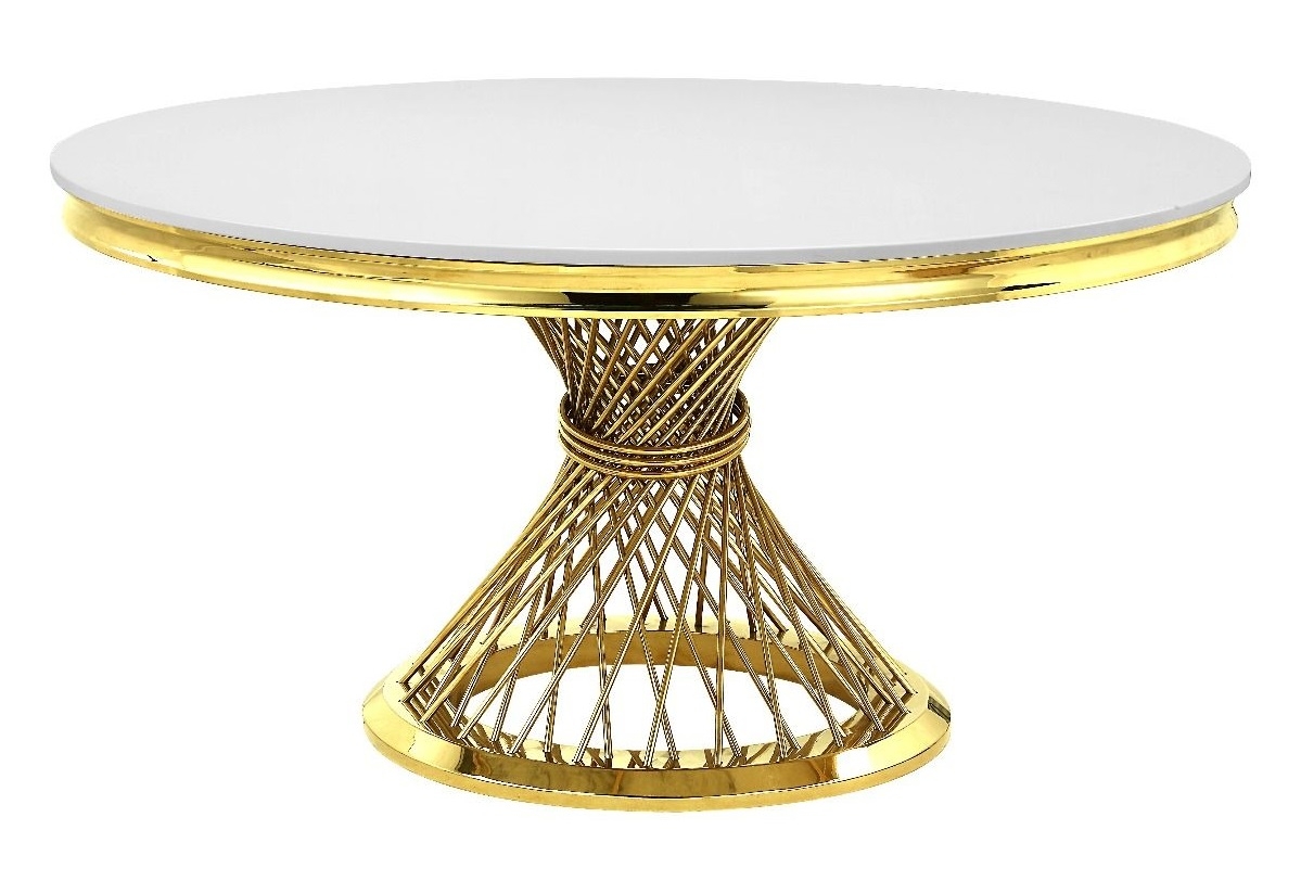 Fallon Faux Marble Round Dining Room Set