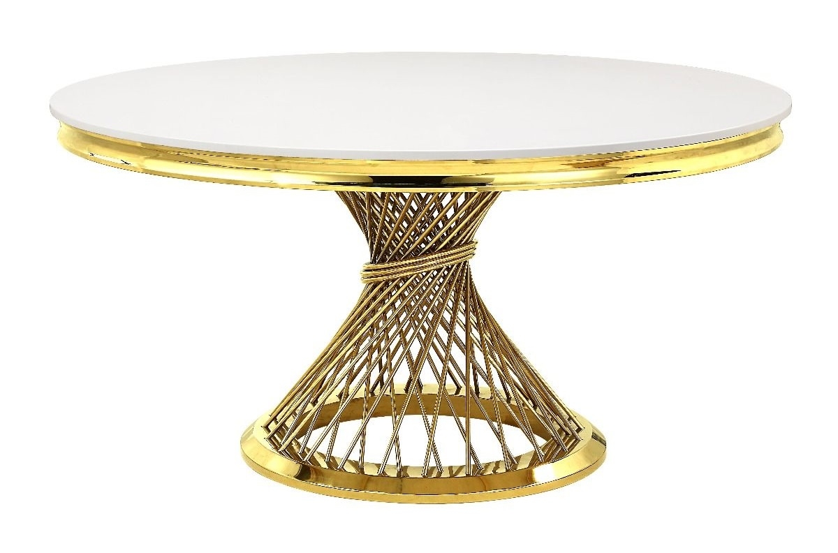 Fallon Faux Marble Round Dining Room Set
