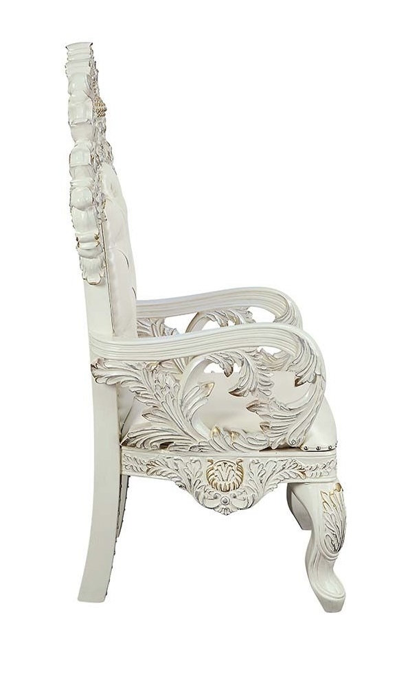 Adara PU/Wood Tufted Dining Arm Chair