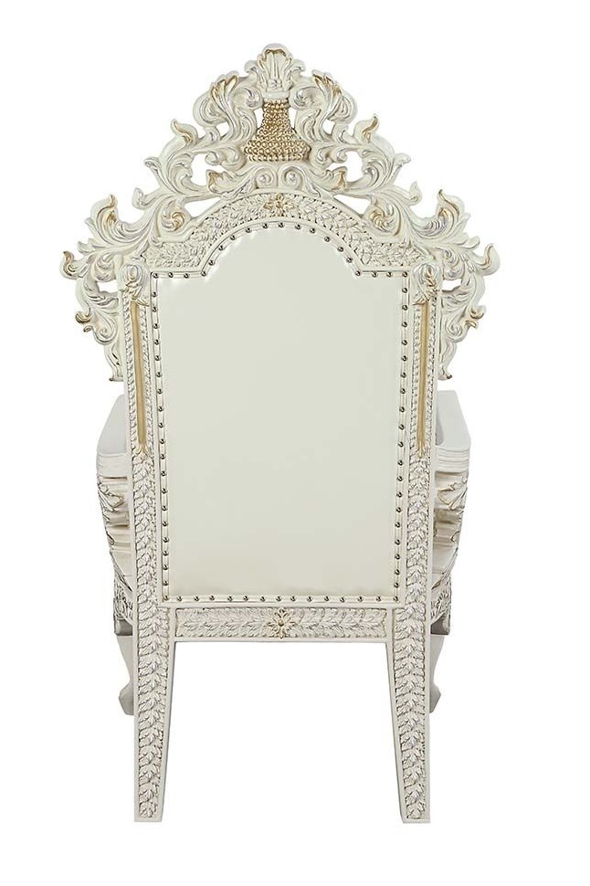 Adara PU/Wood Tufted Dining Arm Chair