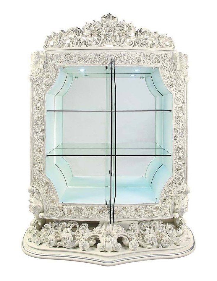 Adara Glass/Wood Curio w/Lighting