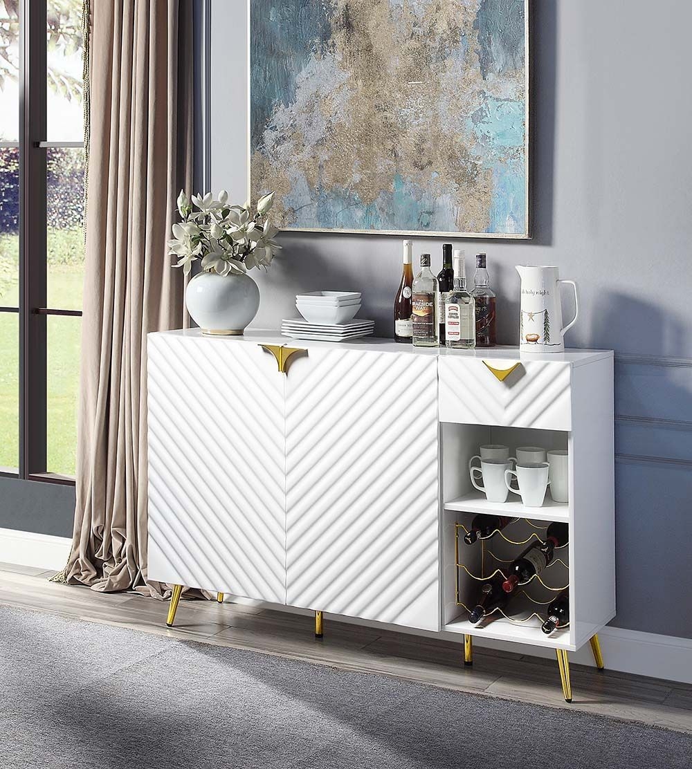 Gaines Wood/Metal Server w/2 Doors & Drawer