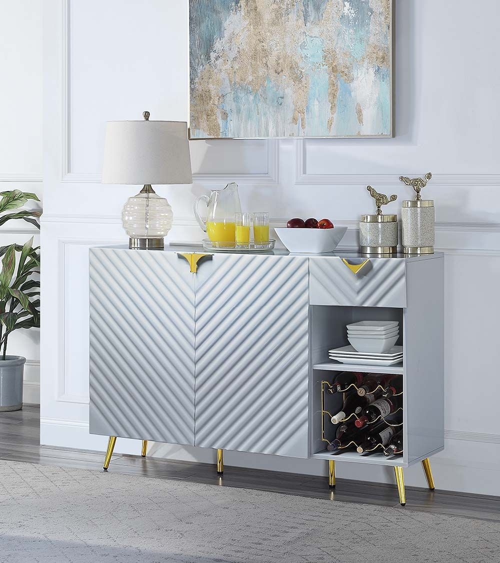 Gaines Wood/Metal Server w/2 Doors & Drawer