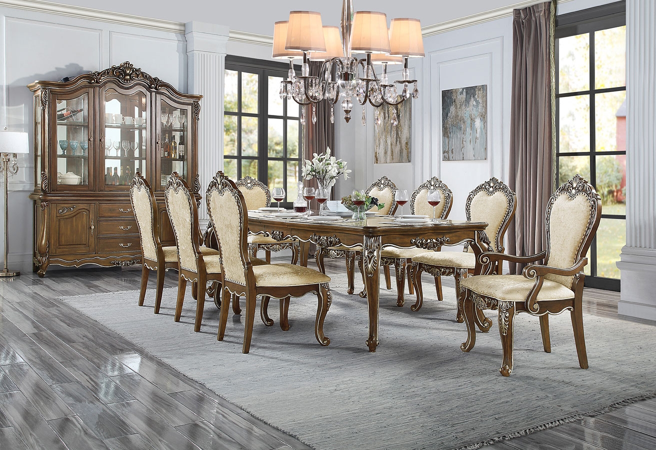 ACME Latisha Wood Extendable Dining Room Set, Antique Oak