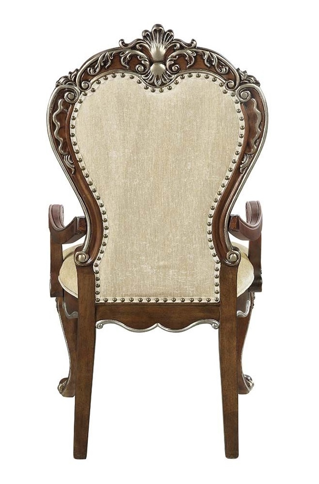 Latisha Fabric/Wood Dining Arm Chair