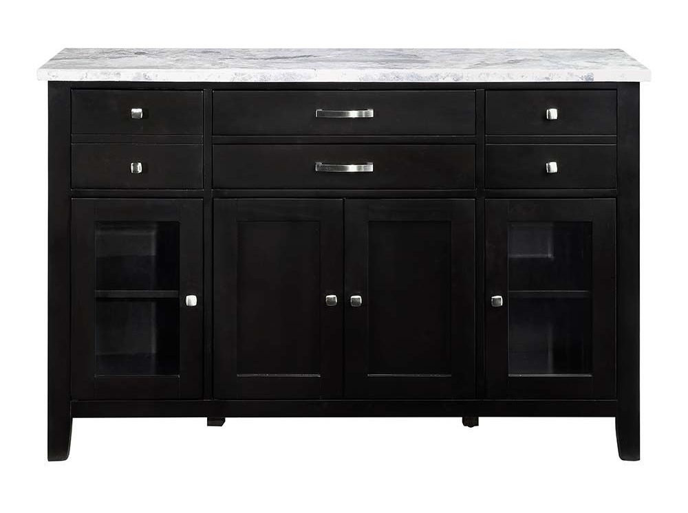 Hussein Marble/Wood Server w/4 Doors & 6 Drawers