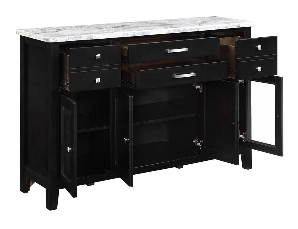 Hussein Marble/Wood Server w/4 Doors & 6 Drawers