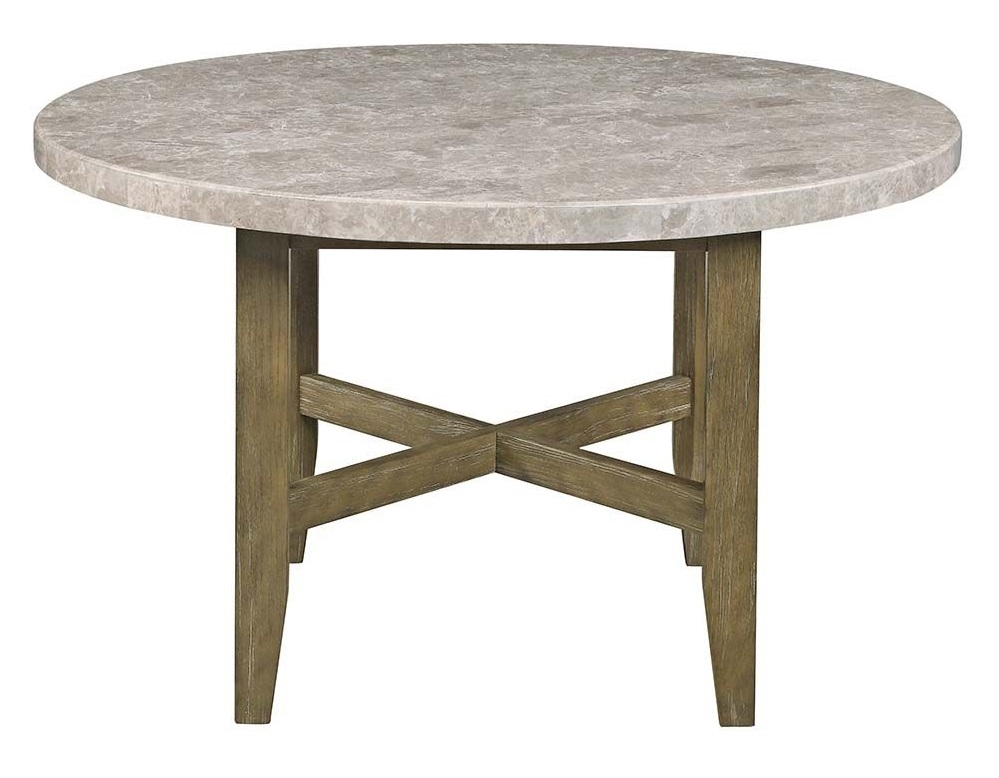 Karsen Marble/Wood Round Dining Room Set