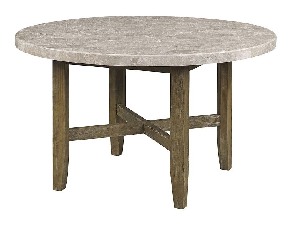 Karsen Marble/Wood Round Dining Room Set