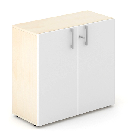 NARBUTAS Nova Basic Cabinet White Doors And Sand Ash Wood