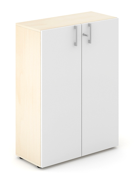 NARBUTAS Nova Basic Cabinet White 2 Doors And Sand Ash Wood