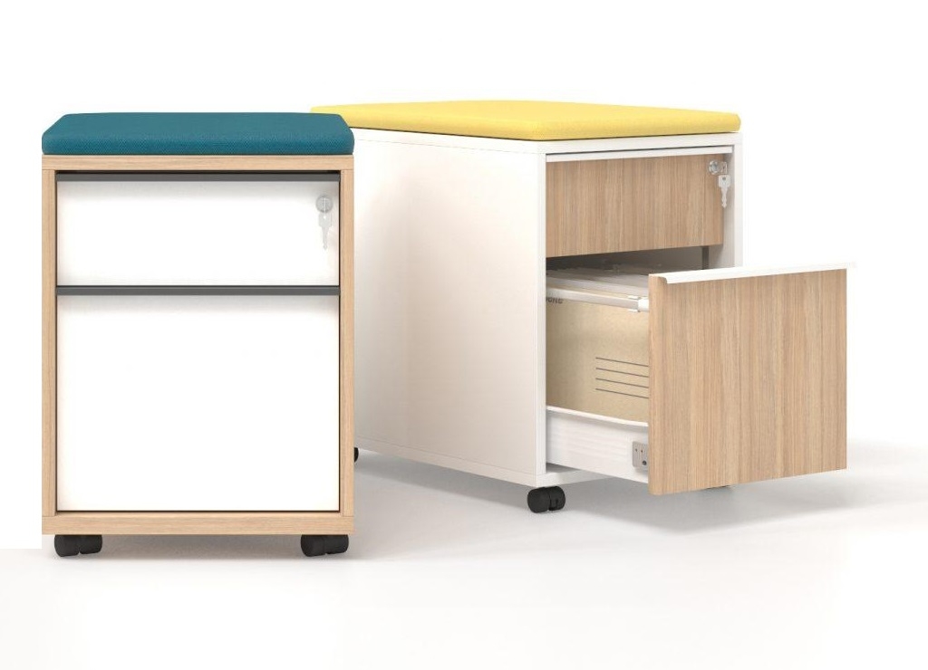 Nova W16.9" Mobile Pedestal w/2 Drawers & Central Locking