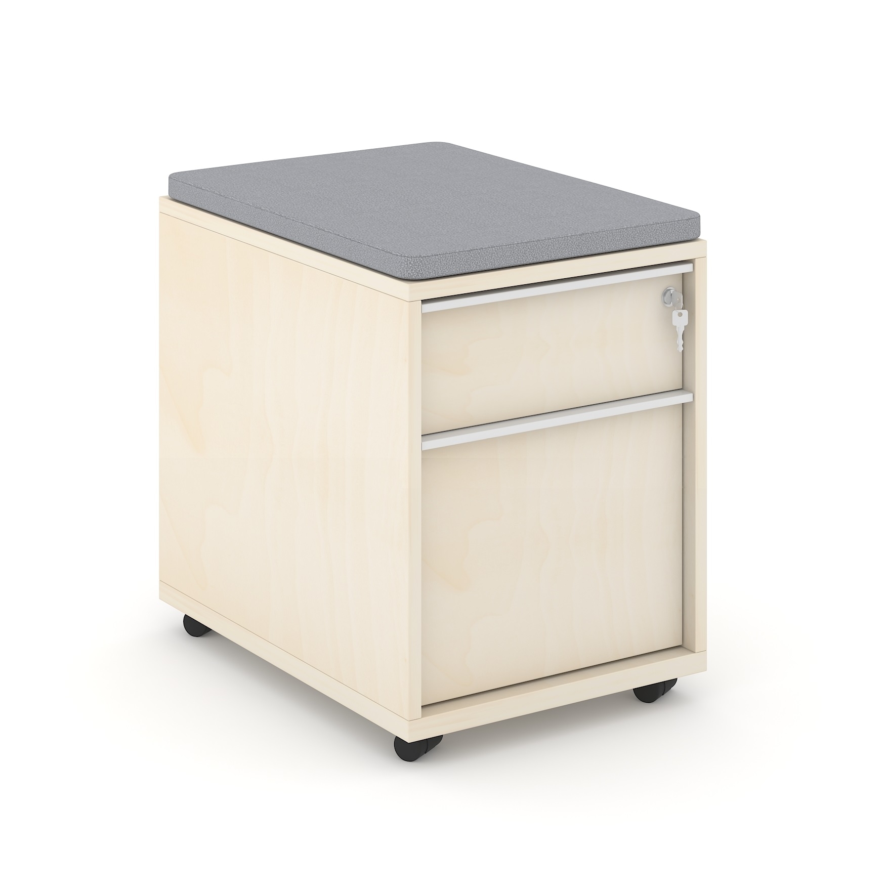 Nova W16.9" Mobile Pedestal w/2 Drawers & Central Locking