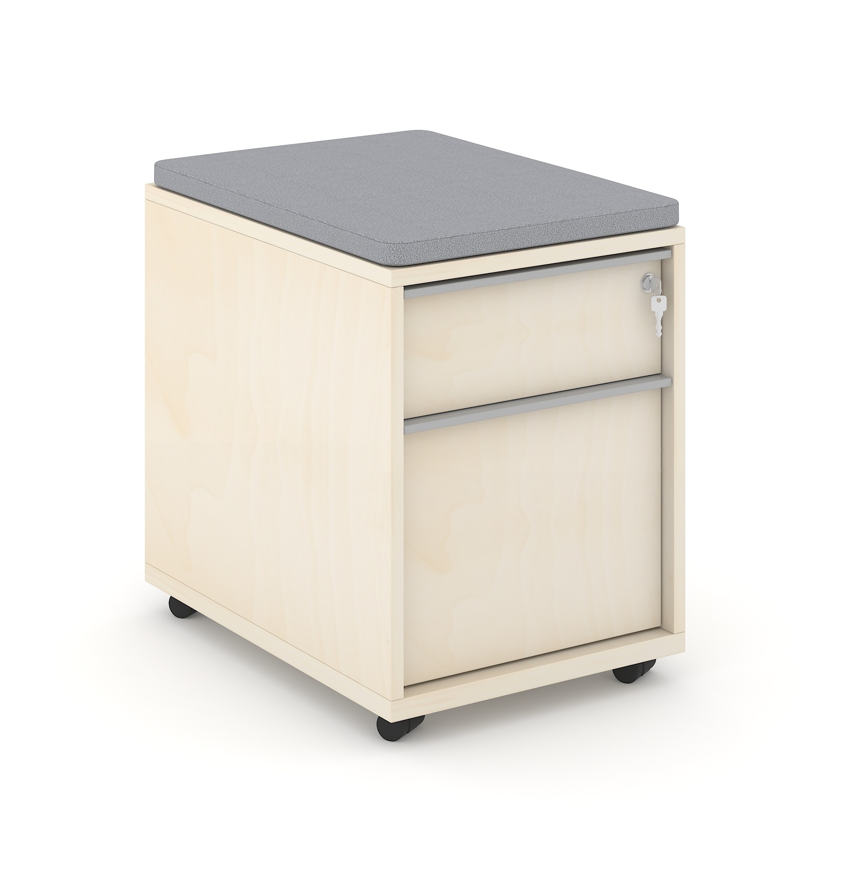 Nova W16.9" Mobile Pedestal w/2 Drawers & Central Locking