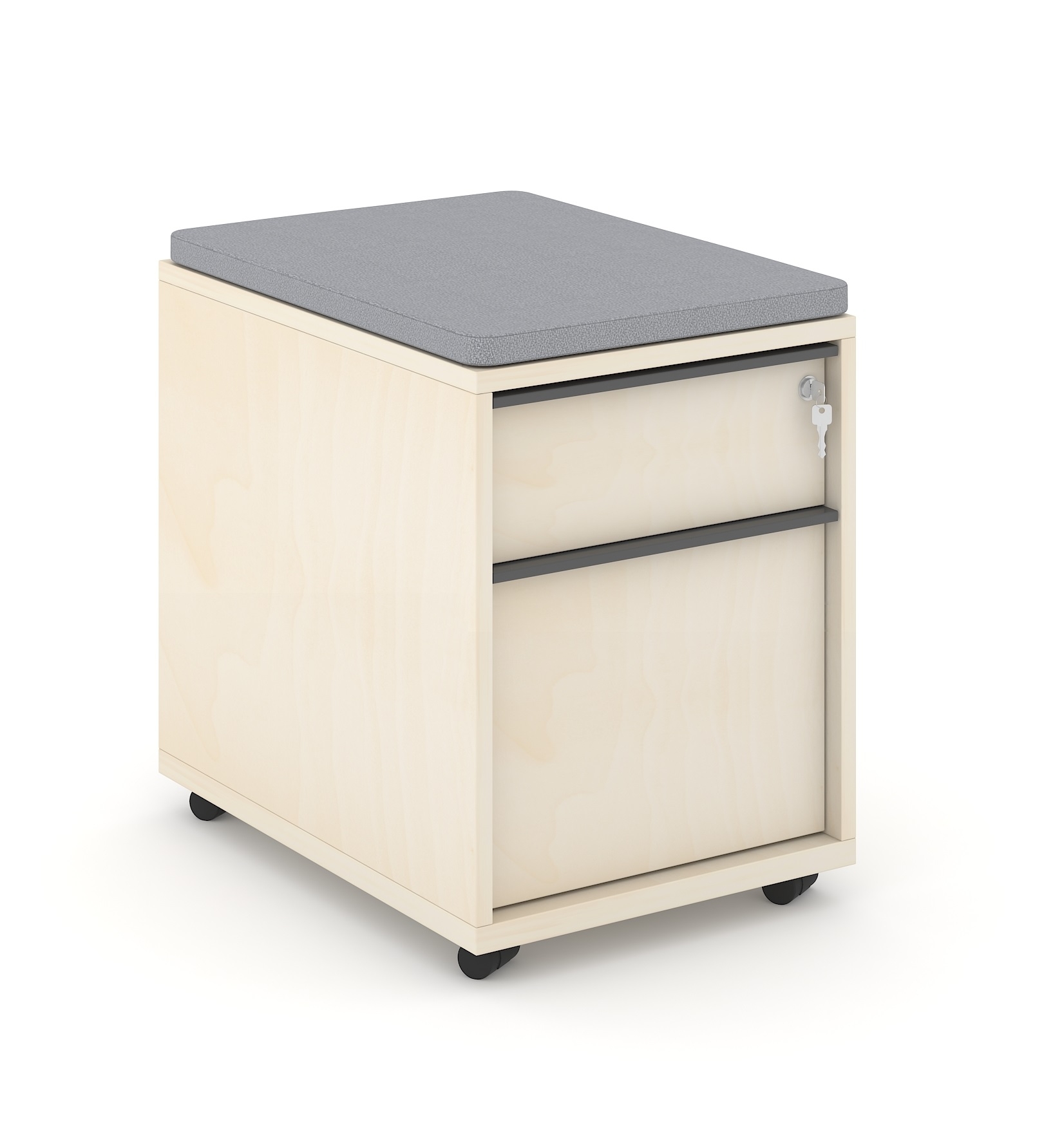 Nova W16.9" Mobile Pedestal w/2 Drawers & Central Locking