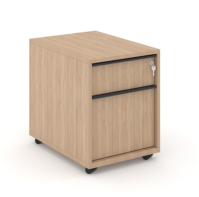 Nova W16.9" Mobile Pedestal w/2 Drawers & Central Locking