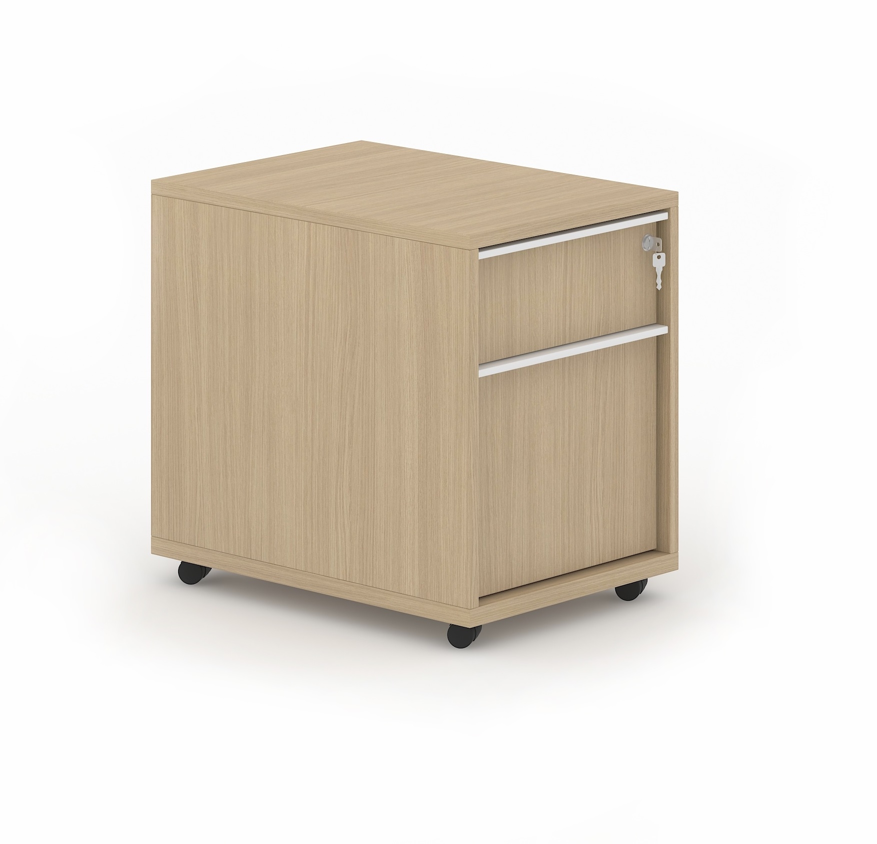 Nova W16.9" Mobile Pedestal w/2 Drawers & Central Locking