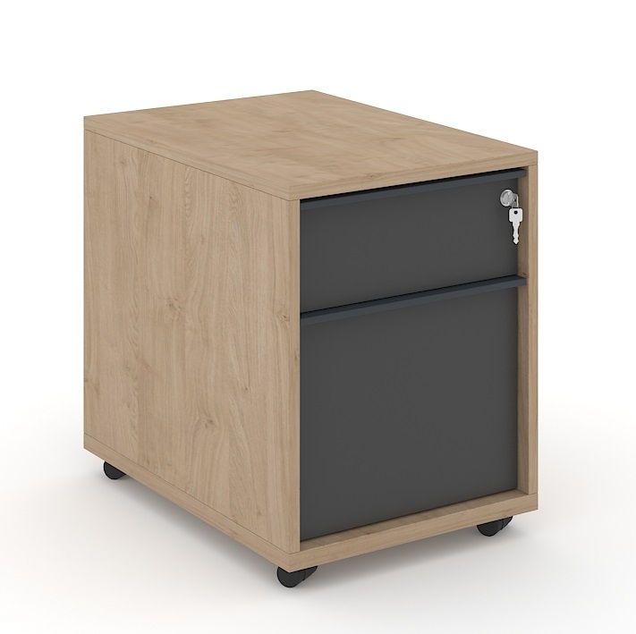 Nova W16.9" Mobile Pedestal w/2 Drawers & Central Locking