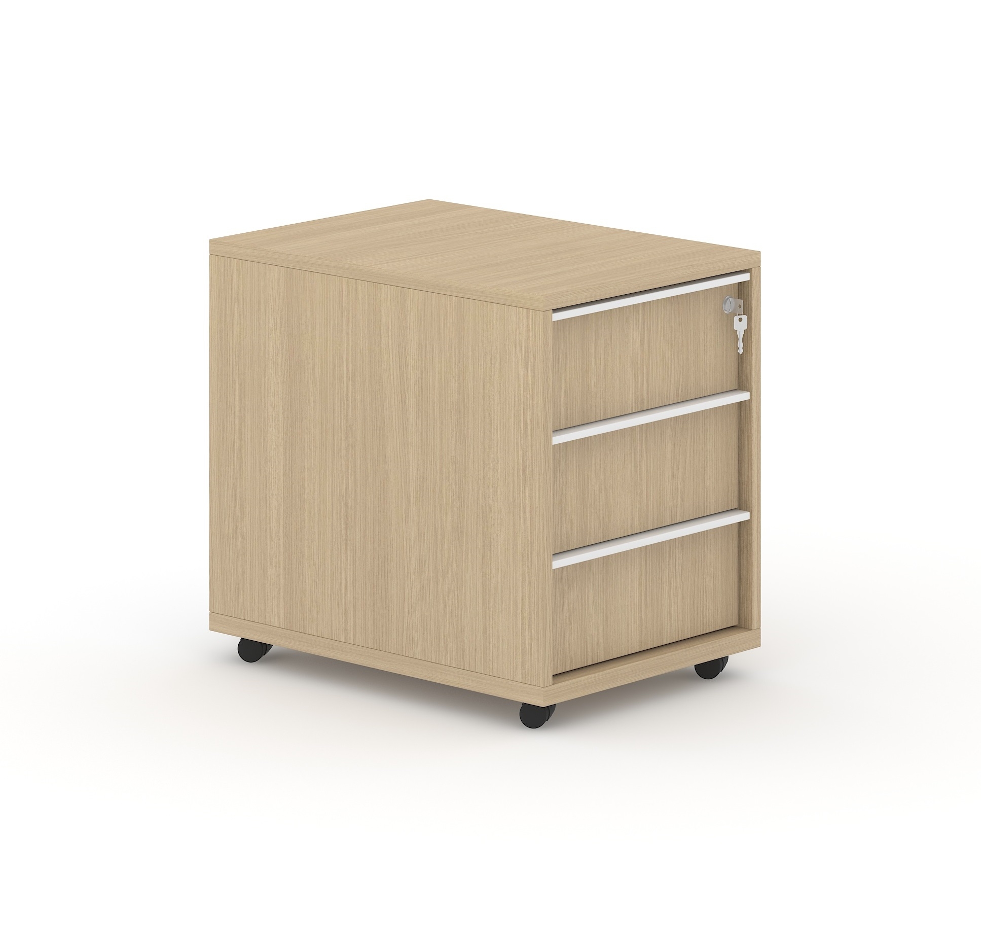 Nova Amber Oak Mobile Pedestal Drawers & Central Locking