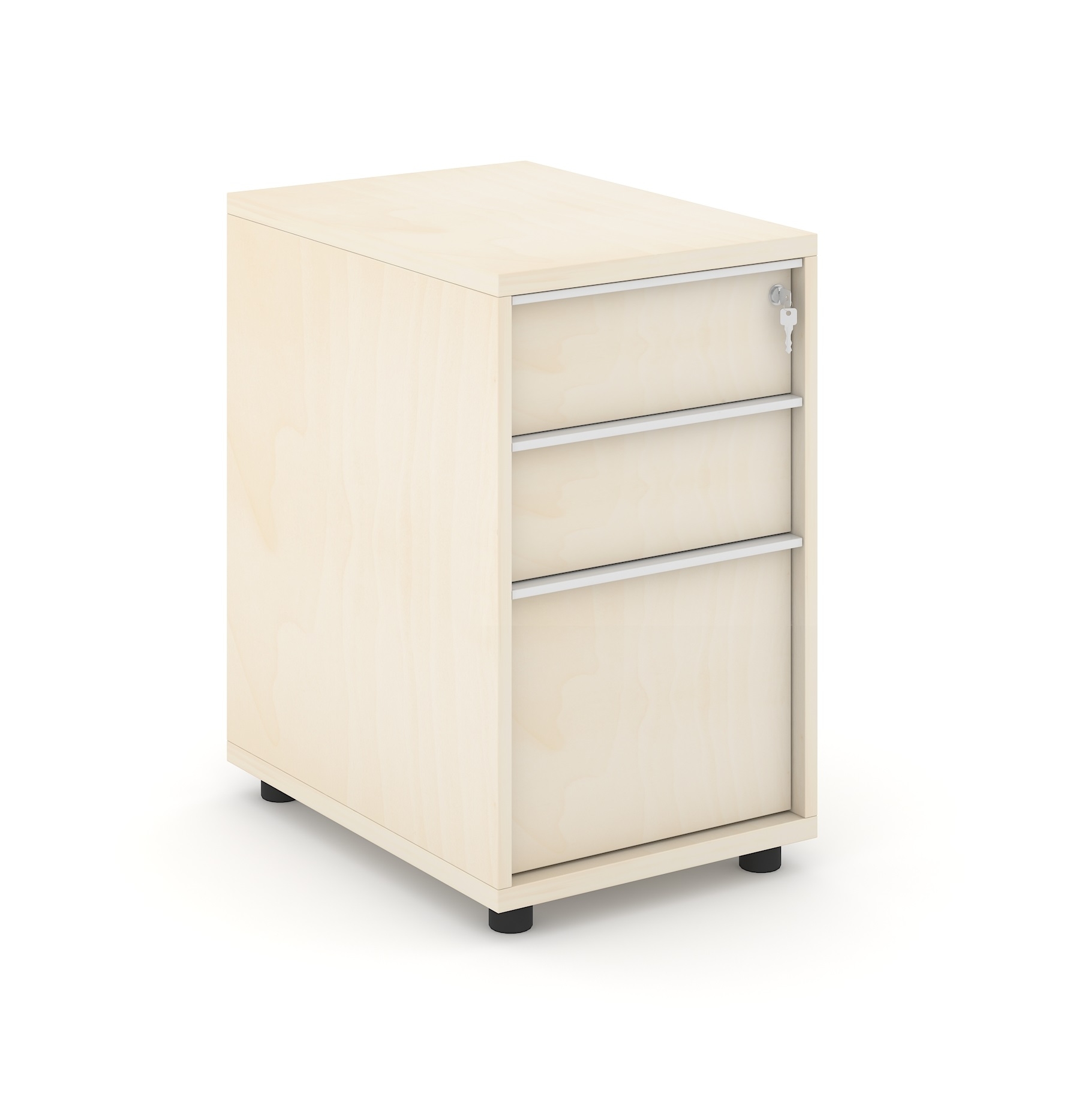 Nova Desk High White Sand Ash Pedestal