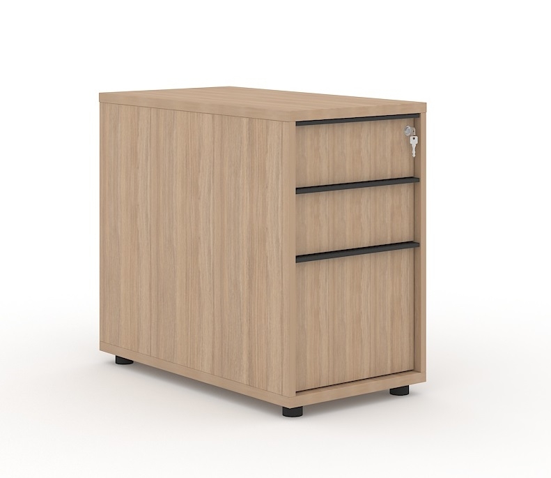 Nova Desk High White Amber Oak Pedestal