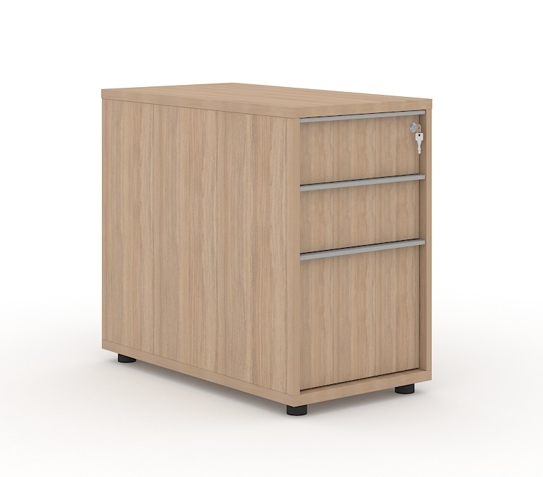 Nova Desk High White Amber Oak Pedestal