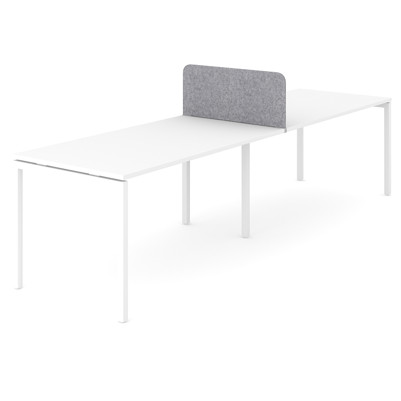Nova O D31.5" Rectangular Single Row Office 2-Desk Bench Screen