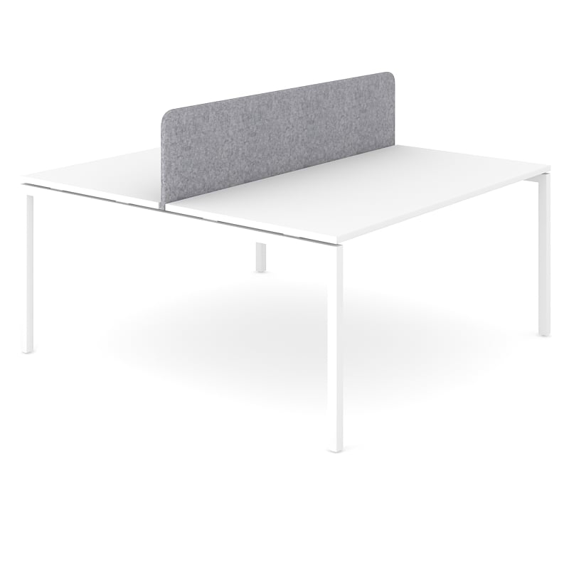 Motion Adj 2-Desk Bench w/2 Grommets & 3 Lvl Columns