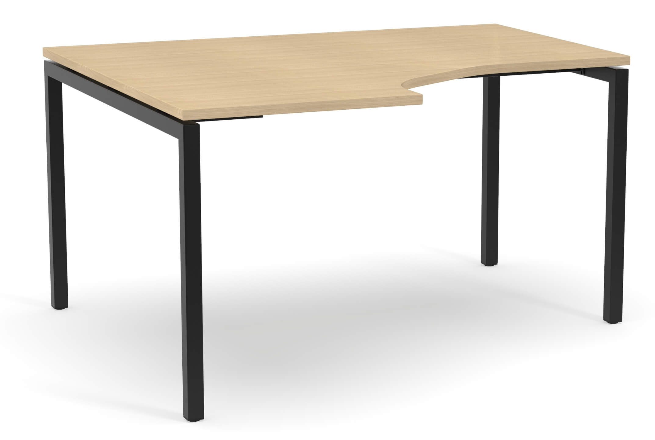 Nova U 62.9" Crescent Desk With Black Legs