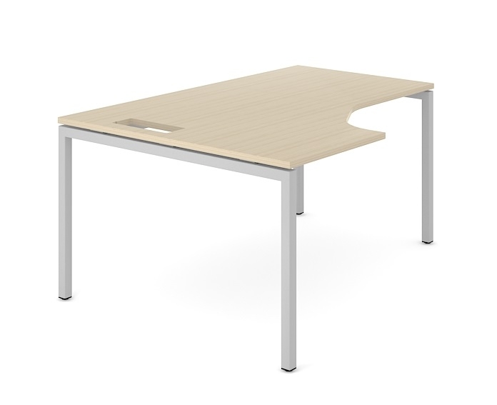 Nova U 55.1" Crescent Office Desk White Legs by NARBUTAS