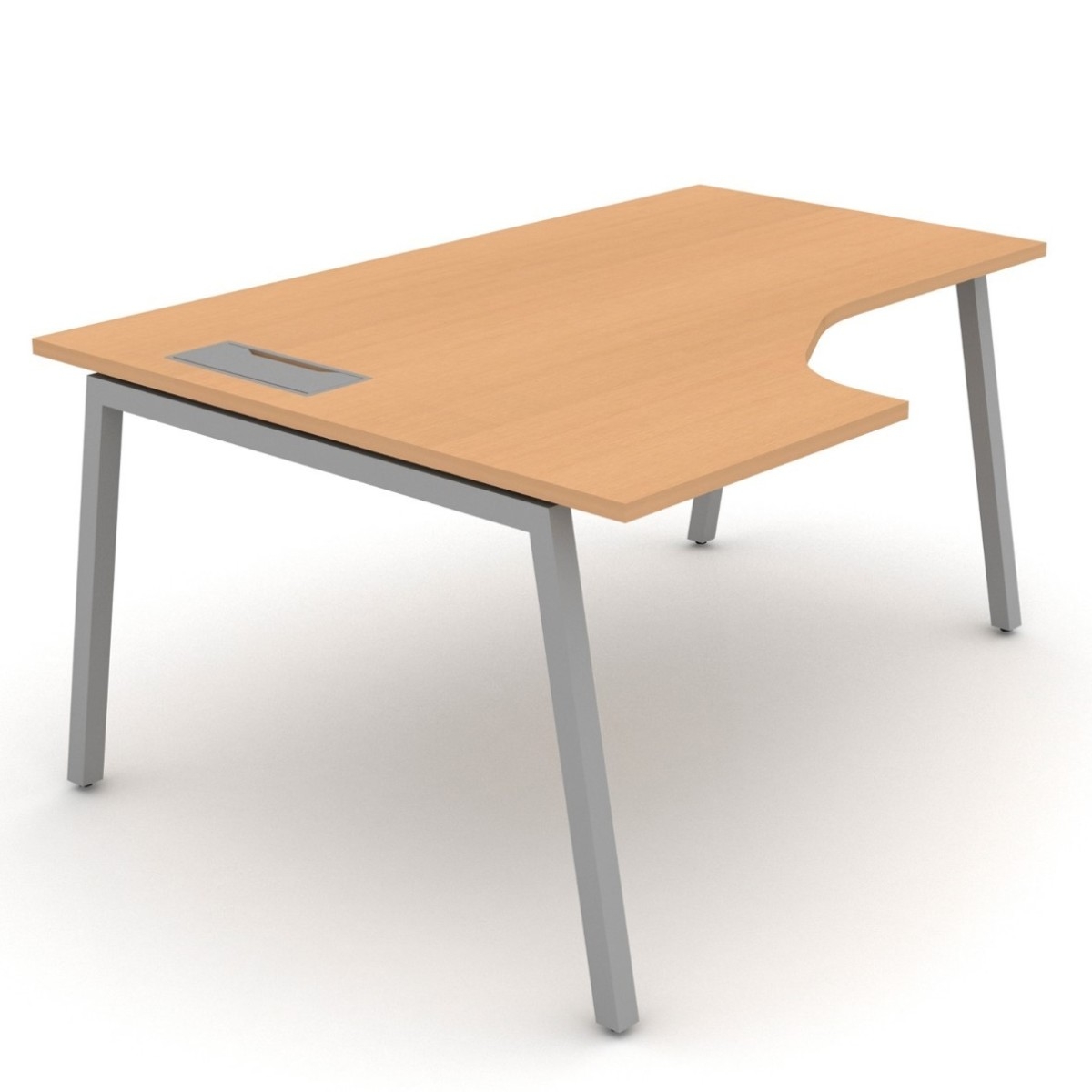 Nova A 55.1" Crescent Office Desk with grey metal frame by NARBUTAS