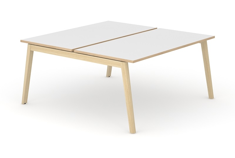 Nova Wood 47.2" Melamine Office 2-Desk Bench