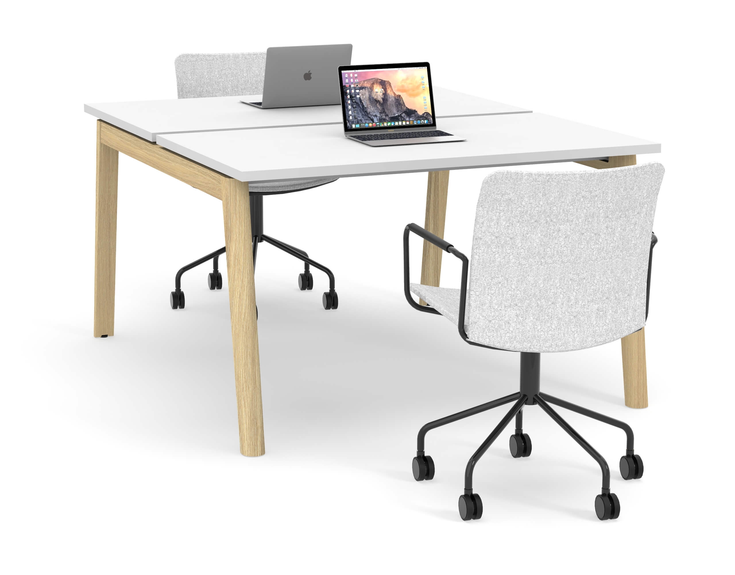 Nova Wood 47.2" Melamine Office 2-Desk Bench