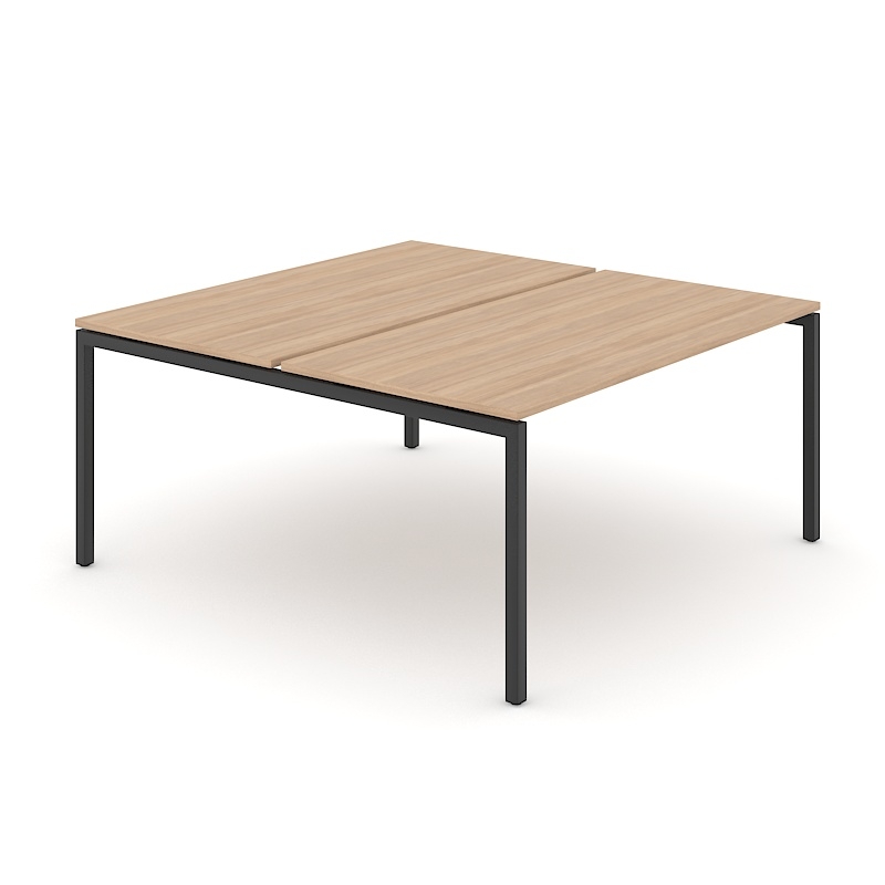 Nova U 55.1" Metal Frame Office 2-Desk Bench