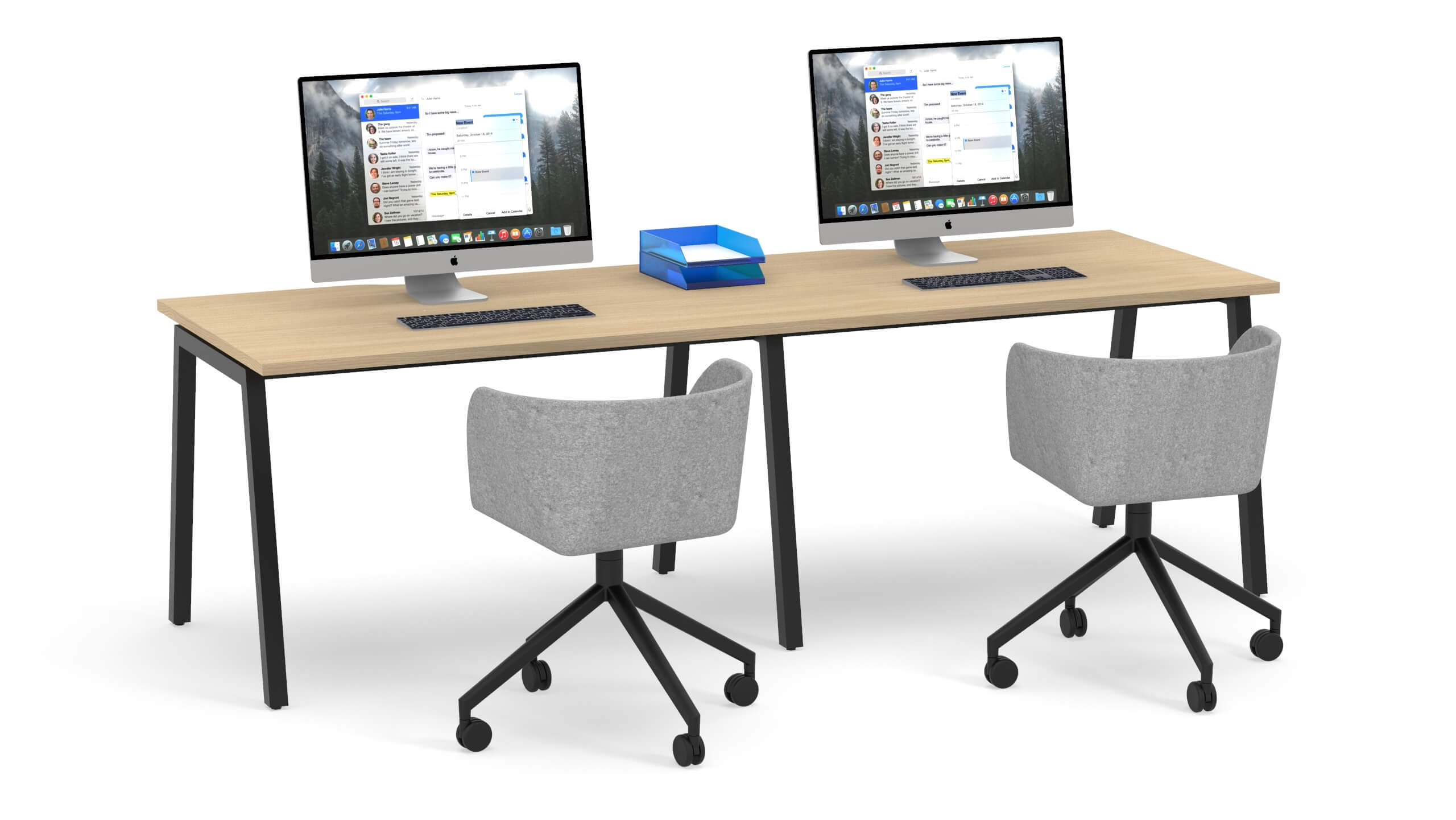 Nova A 110.2" Single Row Office 2-Desk Bench