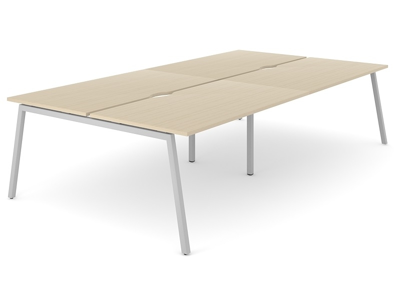 Nova Office 4-Desk Bench with Metal Frame