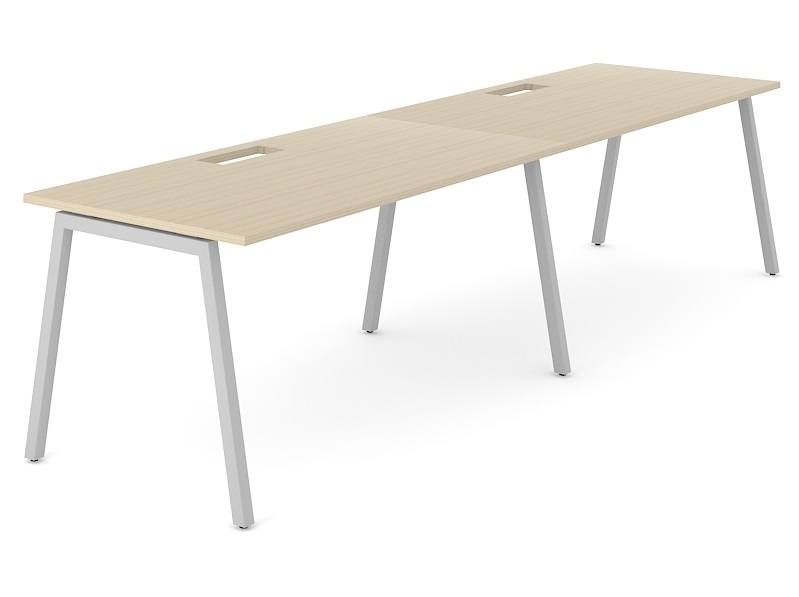 Nova A 141.6" Single Row Office 2-Desk Bench w/Metal Frame