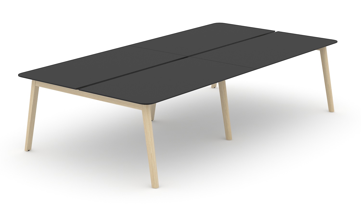 Veyto 4 Person Bench Desk with Scoops and HPL Laminate Top