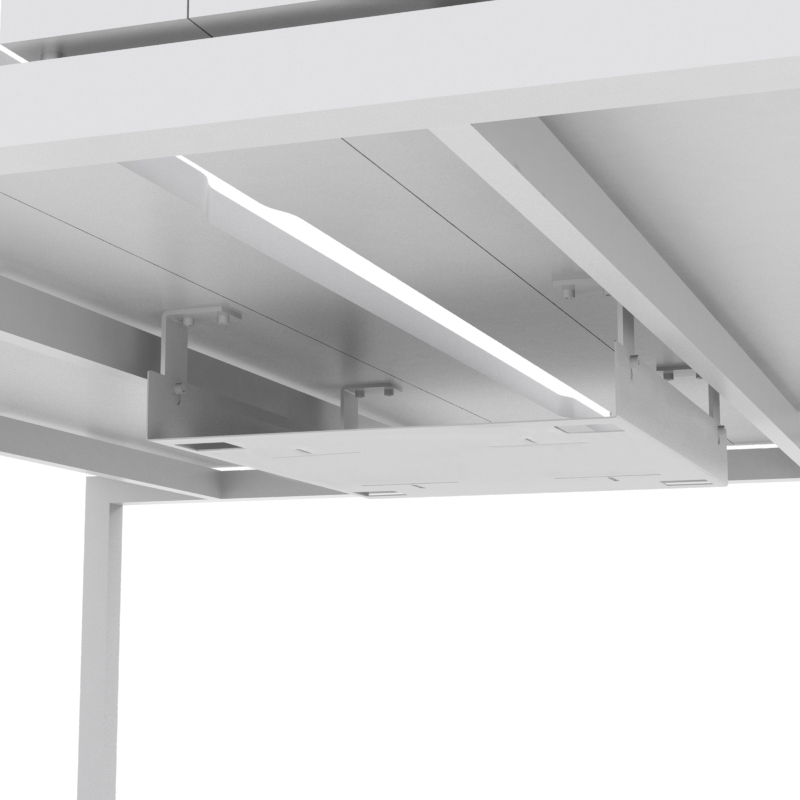 NARBUTAS Nova U D64.6" Rectangular 2-Desk Bench cable Tray