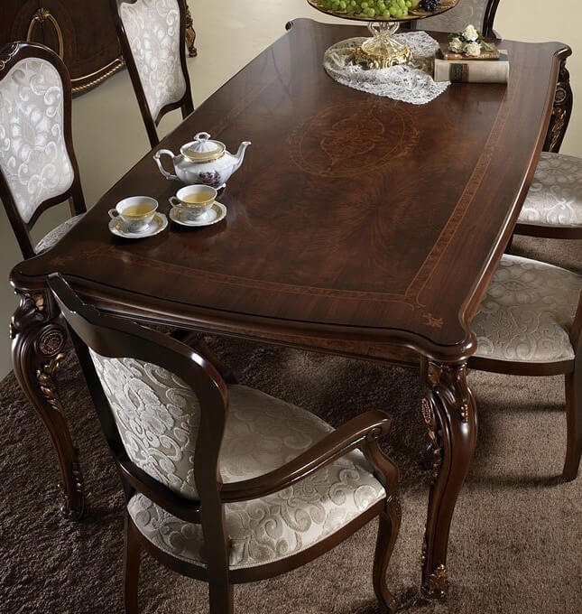 Donatello Classic Rectangular Wood Extendable Dining Table