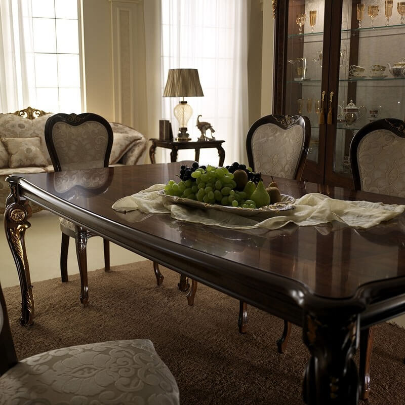 Donatello Classic Rectangular Wood Extendable Dining Table by ESF Furniture