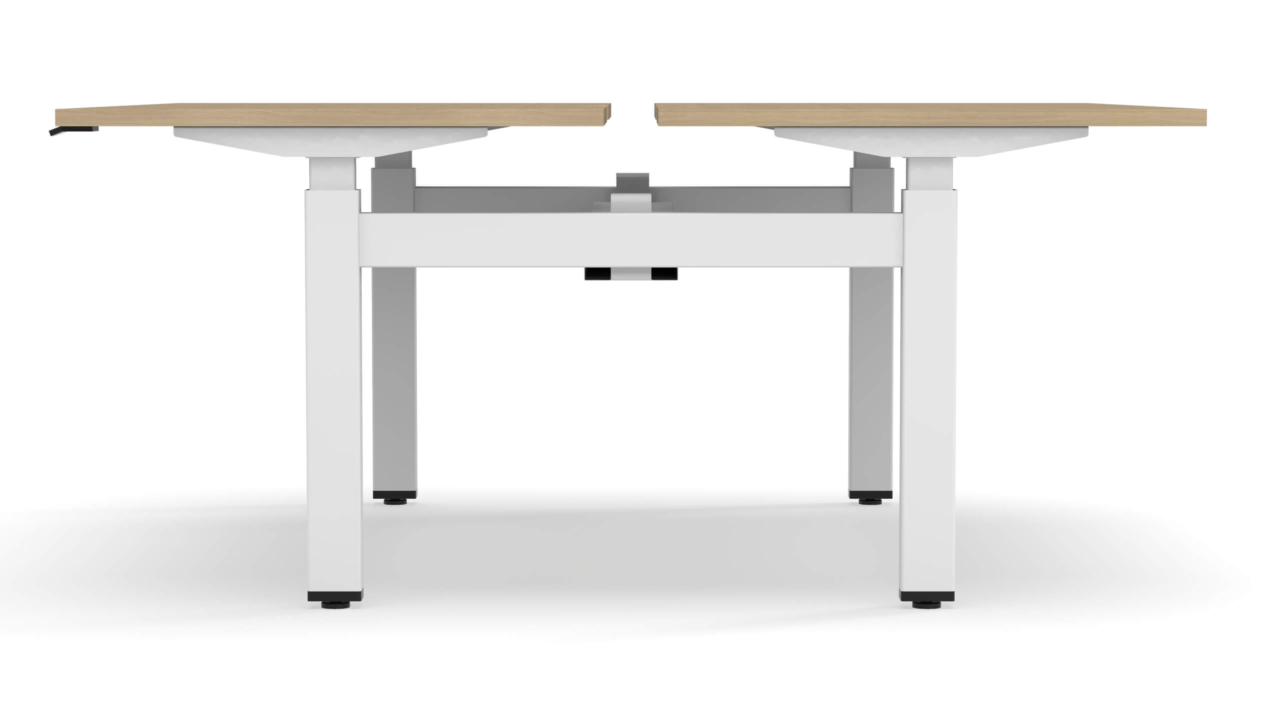 Motion 70.8" Electric Adjustable Office 2-Desk Bench w/2 Level Columns & Metal Legs