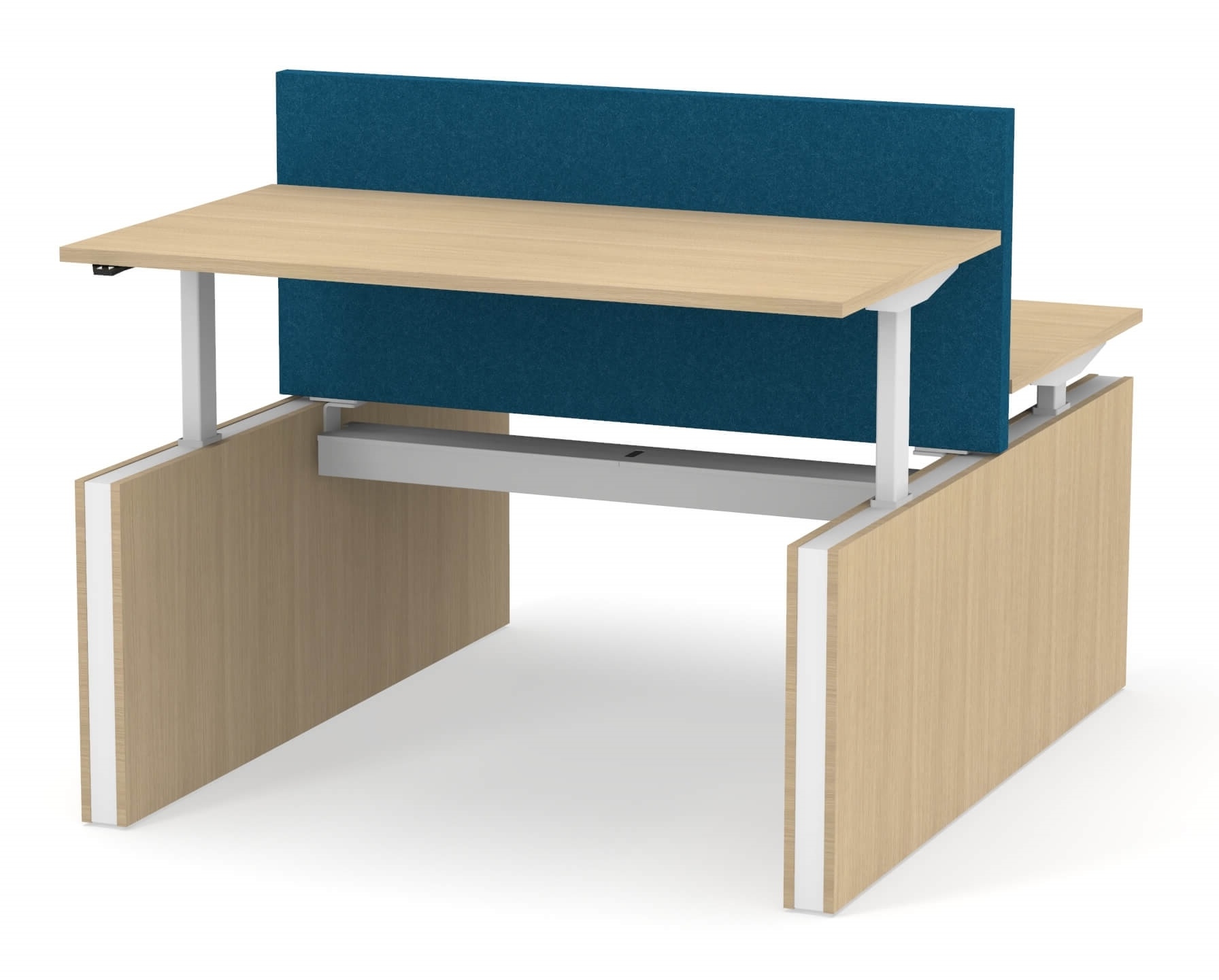 Motion 62.9" Electric 2 Columns Adjustable Office 2-Desk Bench 
