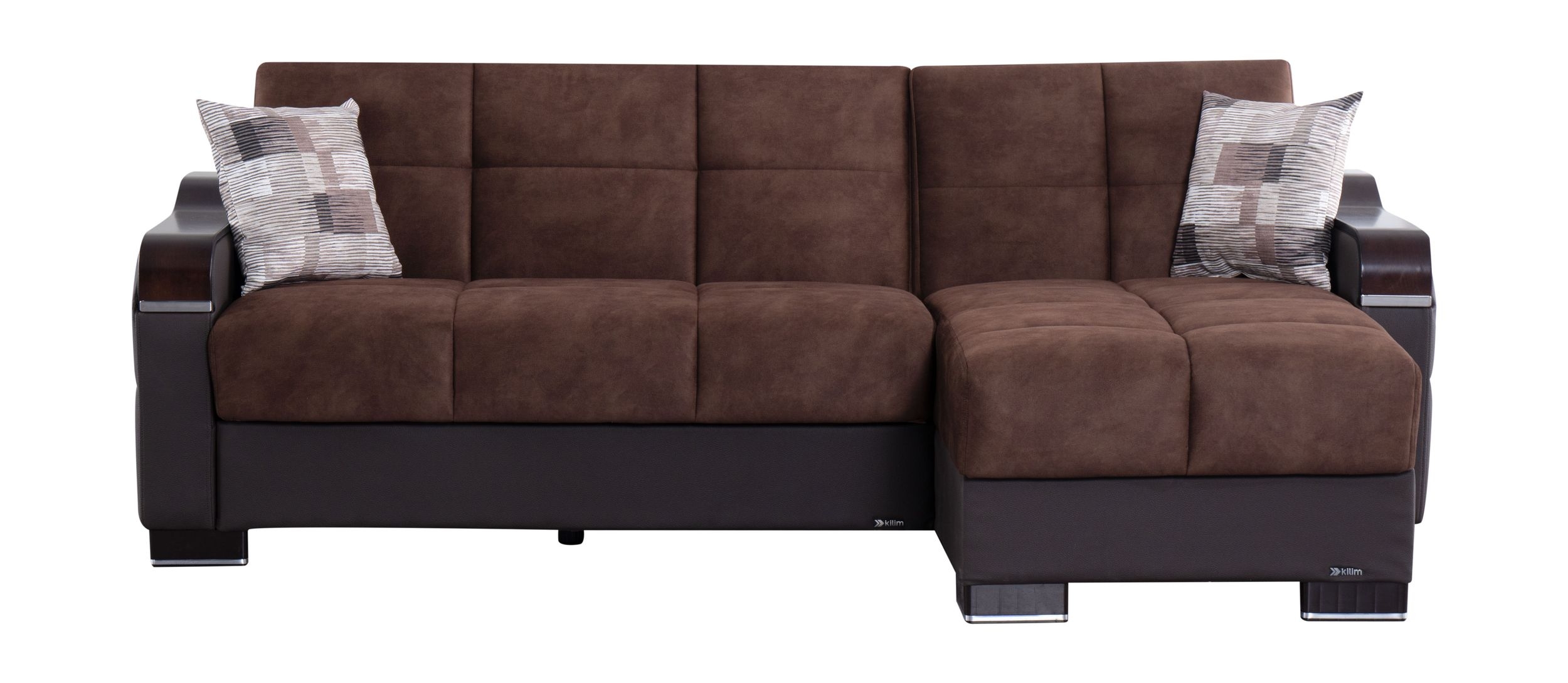SM Uptown Fabric/PU Reversible Chaise Sectional Sofa with Storage