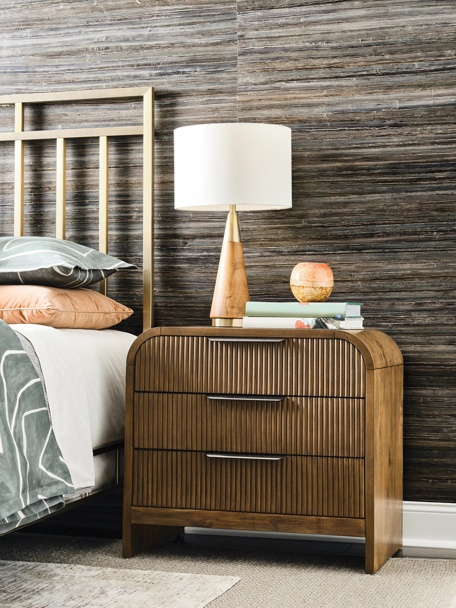 Hidden Treasures Adele Wood 3-Drawer Nightstand