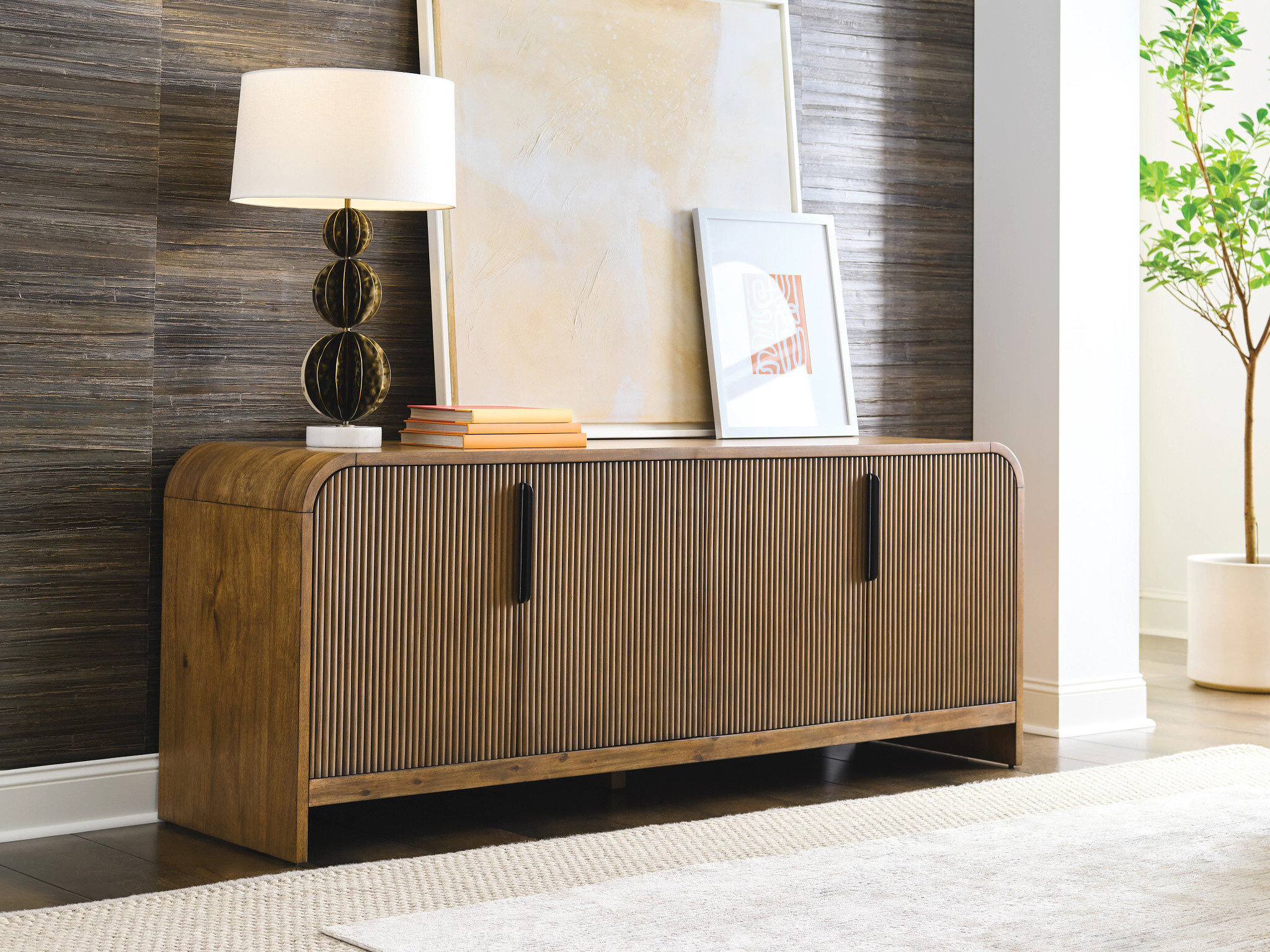 Hidden Treasures Adele Wood 4-Door Storage Cabinet 