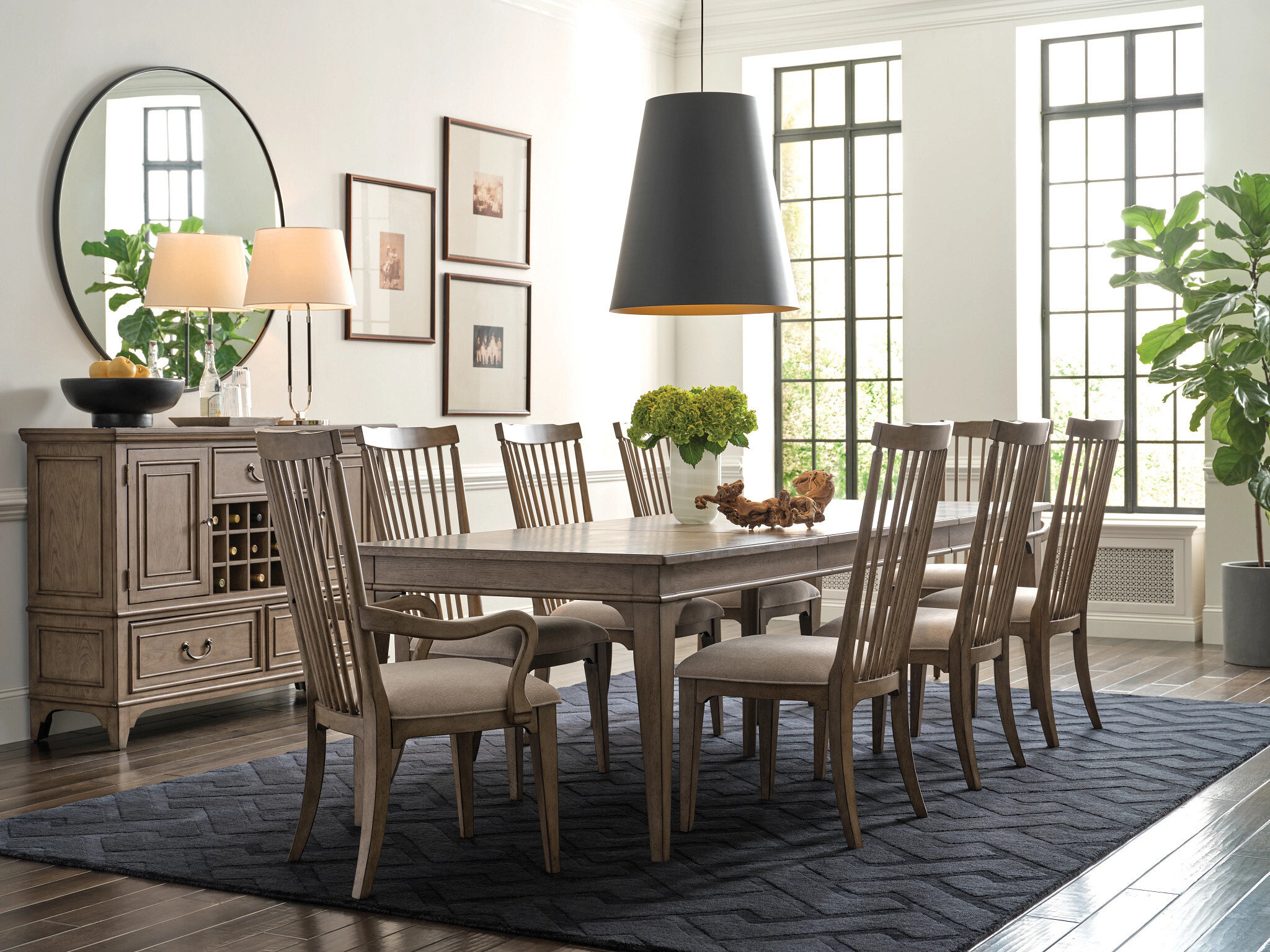 Carmine Gilliam Leg Rectangular Wood Extendable Dining Room Set